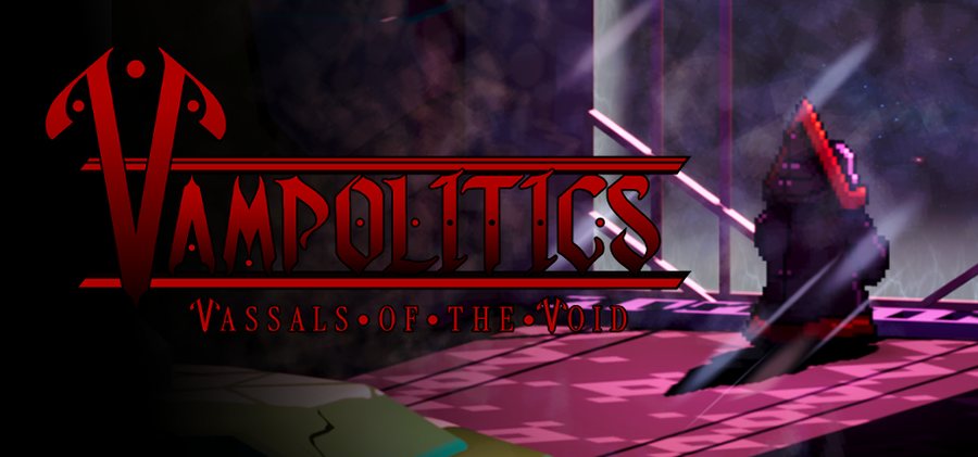 Header capsule: the logo over a pink-lit throne room