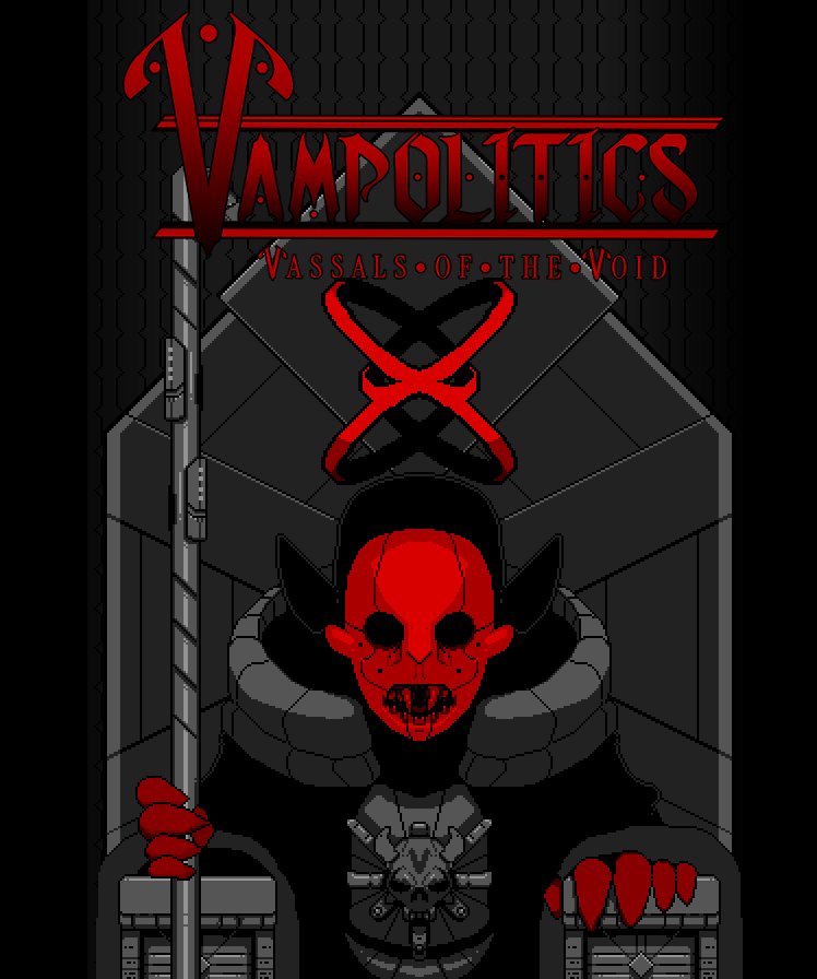 Vertical capsule: the logo above the masked sovereign on the throne