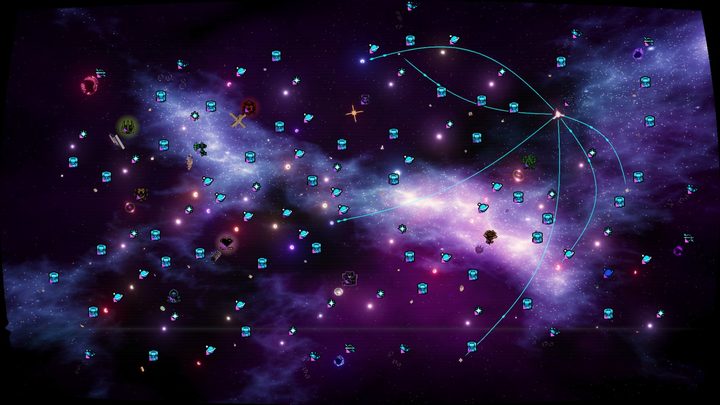 Fleet routes traced across the stars and nebulae of the Vaal Sector