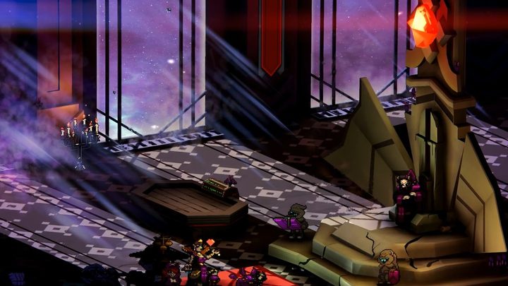 A clean trailer frame of the throne room, without the logo