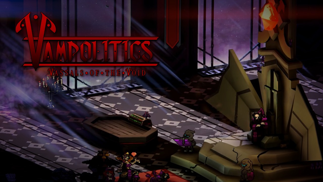 The Vampolitics logo over the throne room, from the release trailer