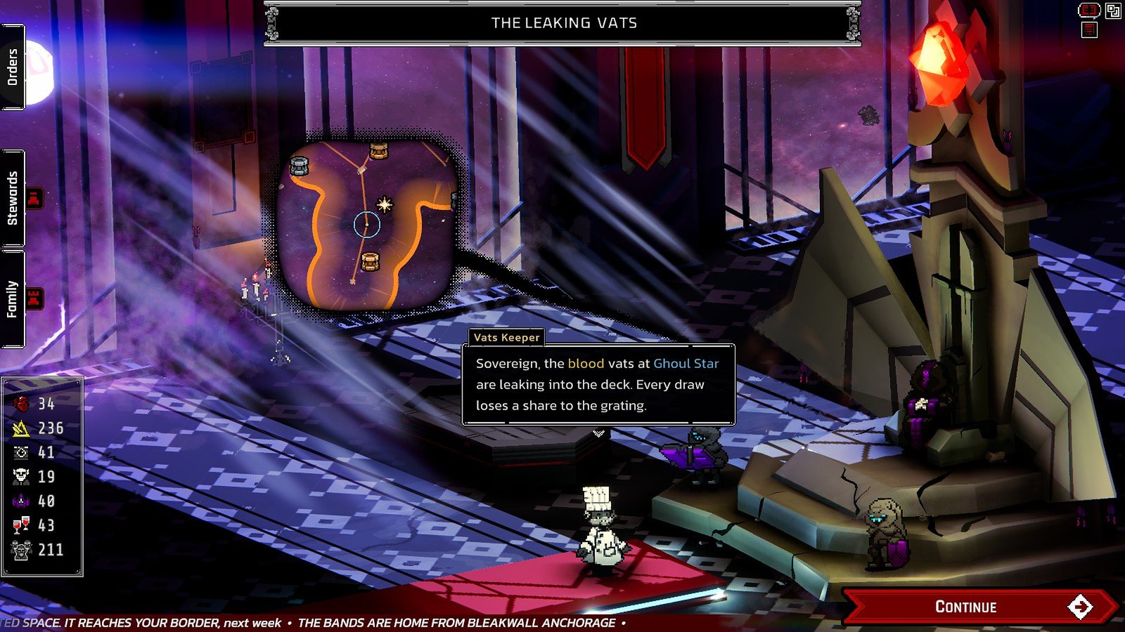 The vats keeper petitions the Sovereign: the blood vats at Ghoul Star are leaking into the deck